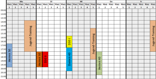 Platzbelegungsplan 2023